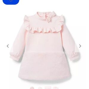 Janie and Jack faux fur pink ponte dress 6